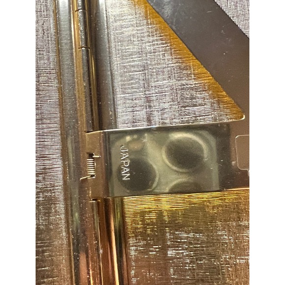 Vintage Japanese Black Enamel Gold Tone Cigarette Case Slim Banning Snickoui - Picture 6 of 8